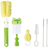 Baby Bottle Brush Set, 6 in 1 Sponge Bottle Cleaning Brush Set with Safe Food Grade for Cleaning Baby Water/Baby Bottle, Teat
